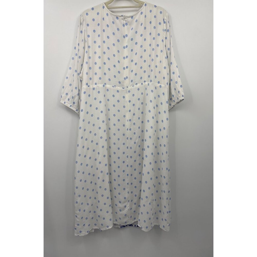 Roaman's Embroidered V-Neck Blouson Sleeve Midi Dress - Picture 7 of 7